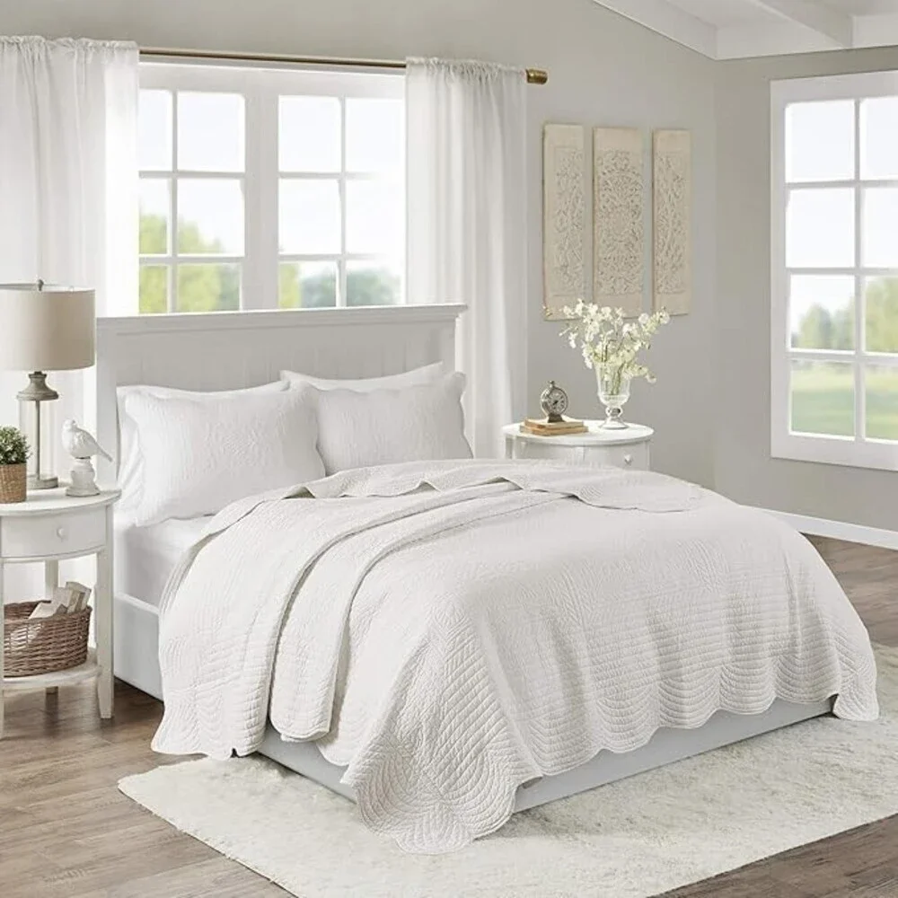 Madison Park Tuscany Coverlet Set King/Cal King White 108